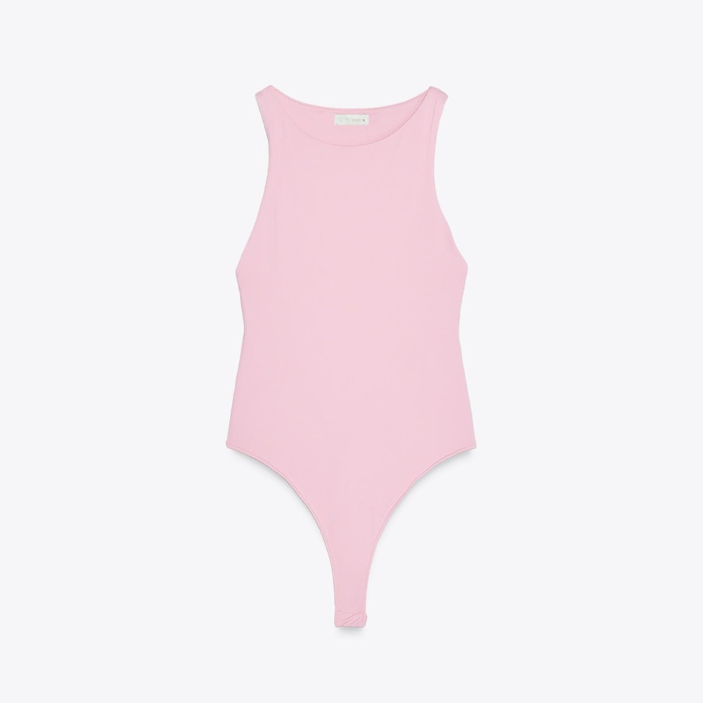 ZARA PINK HALTER BODYSUIT SIZE SMALL